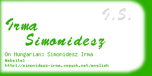irma simonidesz business card